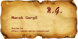 Marek Gergő névjegykártya
